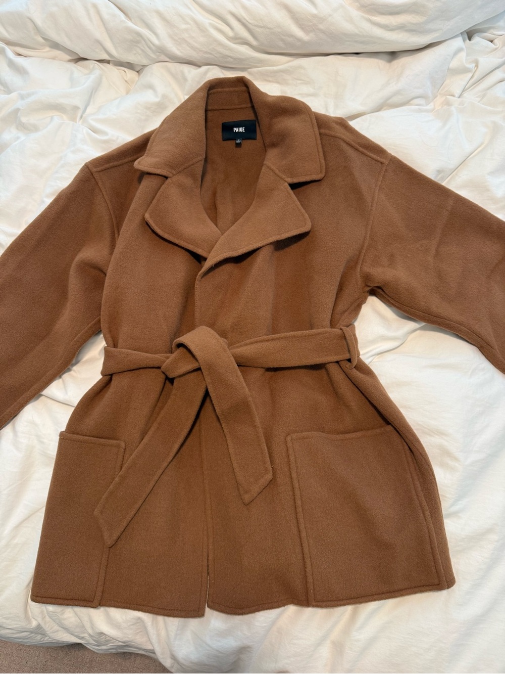 Connery CoPAIGE Women's Belted Brown Wool-Blend Coat